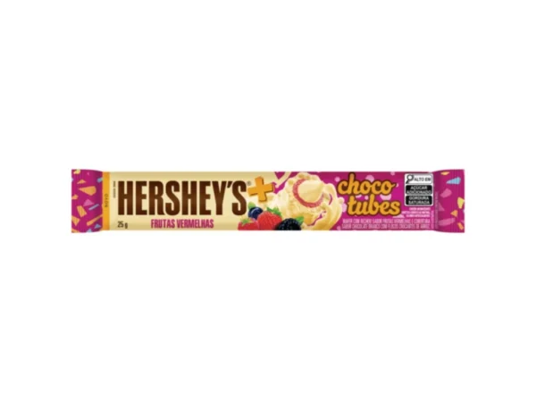 Hershey's Choco Tubes chocolat blanc fruits rouges. USA